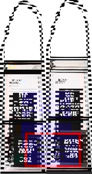 15 Pc Dual Pocket Stitched Hanging Shop Ticket Holder: Clear